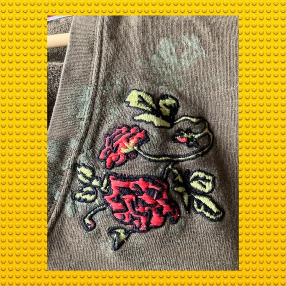 Tommy Hilfiger Embroidered Khaki Pullover Hoodie Women’s Large - Picture 2 of 4